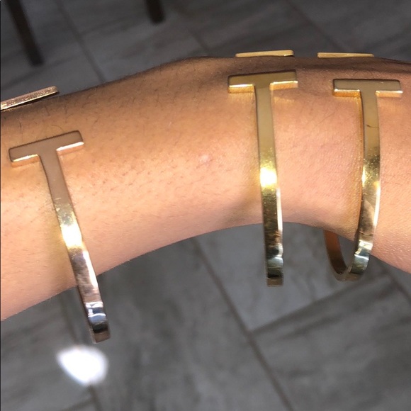 Rose Gold Stainless Steel Cuff Bangle Bracelets - Picture 4 of 7